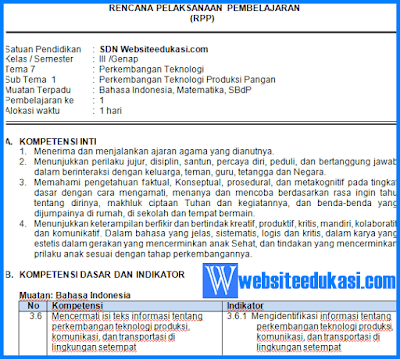 RPP Kelas 3 Tema 7 Revisi 2018