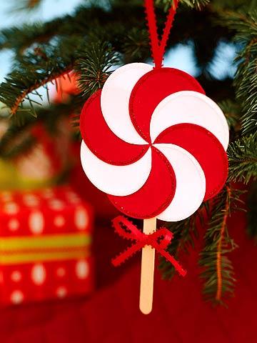 easy peppermint candy homemade paper Christmas ornament