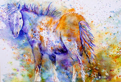 horse donna martin painting watercolor whisper paintings pouring artists artist fine titled spattering completed