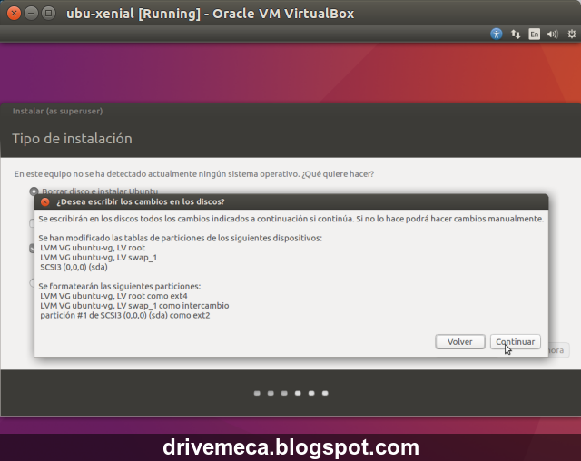 DriveMeca instalando Linux Ubuntu Xenial Xerus 16.04 LTS paso a paso