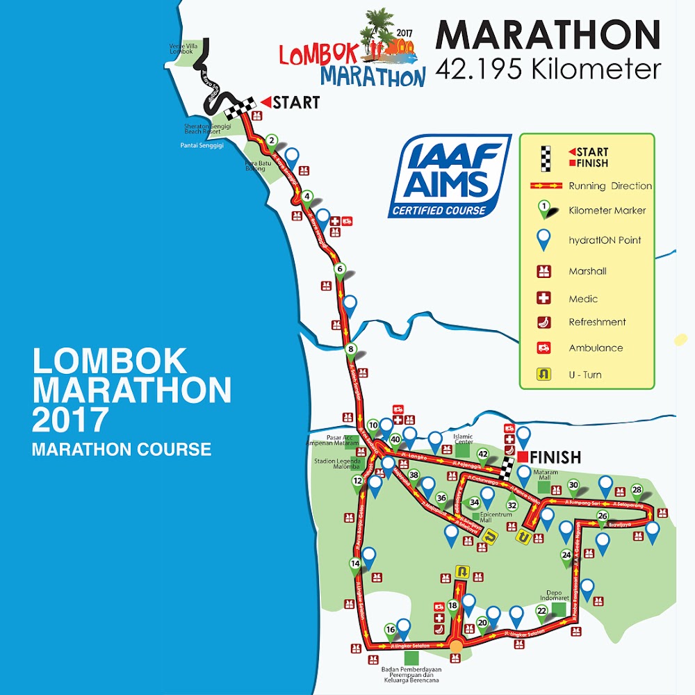 Lombok Marathon • 2017 Rute Lombok Marathon Route • 2017