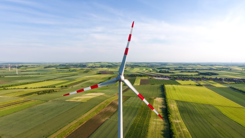 Wind Turbine. Green Summer Landscape HD