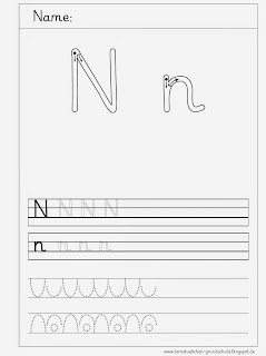 Lernstübchen: Schreibblätter zum N - n