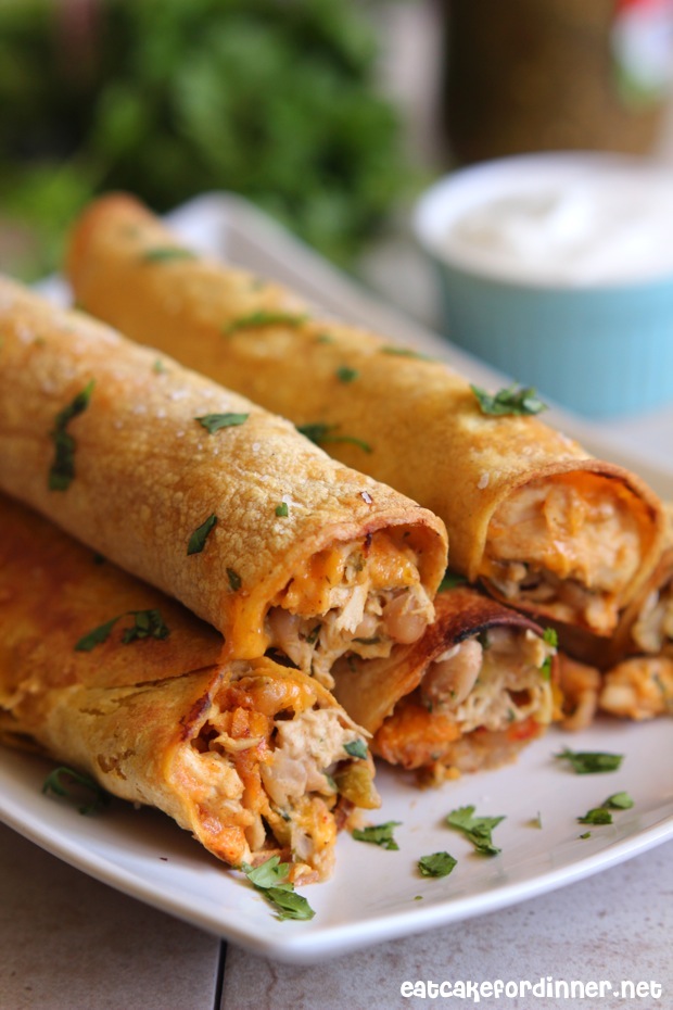 Eat Cake For Dinner: White Chicken Chili Baked Taquitos