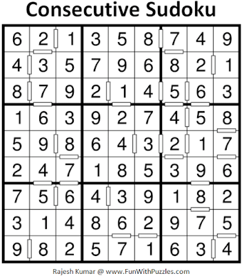 Answer of Consecutive Sudoku Puzzle (Fun With Sudoku #315)