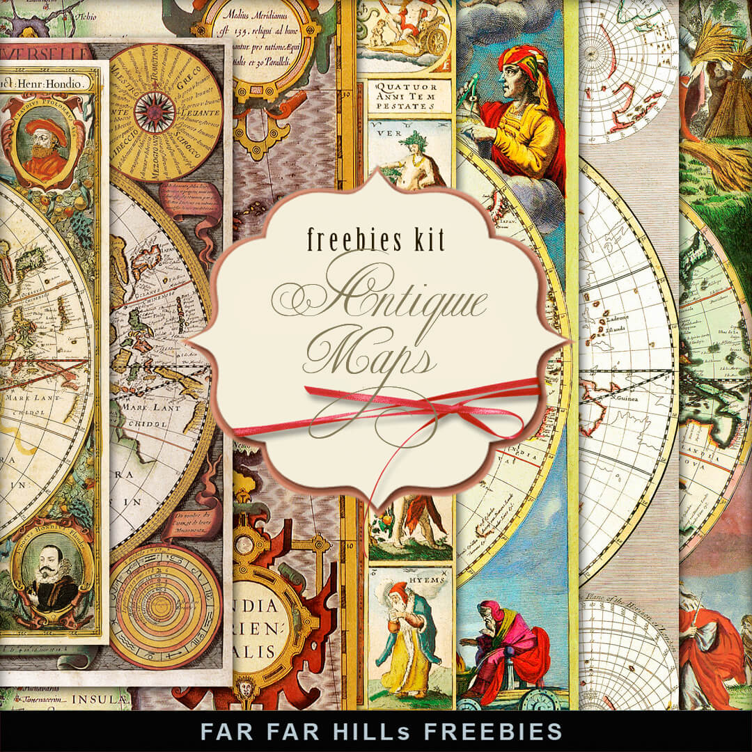 New Freebies Kit Antique MapsFar Far Hill Free database of digital
