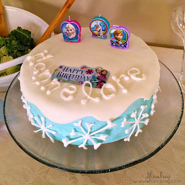 cake, Anna, Elsa, Olaf, happy birthday, snowflakes 