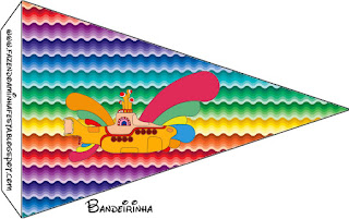 Beatles Yellow Submarine: Free Party Printables. Beatles Yellow Submarine Food Toppers or Flags.