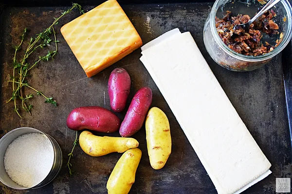 Ingredients needed for Cheesy Bacon Potato Bite-Sized Snacks