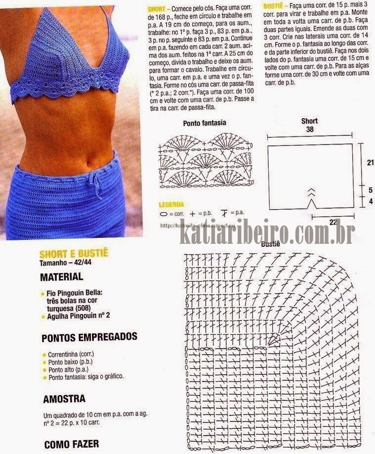 Top Cropped Em Croche Com Grafico E Receita Katia Ribeiro Croche