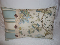 two fabric pillow with vintage lace
