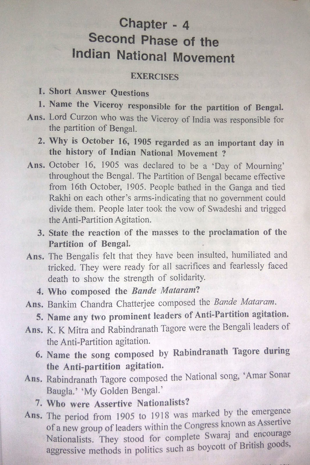 ICSE TOTAL HISTORY & CIVICS 10 CHAPTER 4 (HISTORY) SOLUTIONS