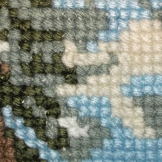 Detail of quickpoint showing cross stitches