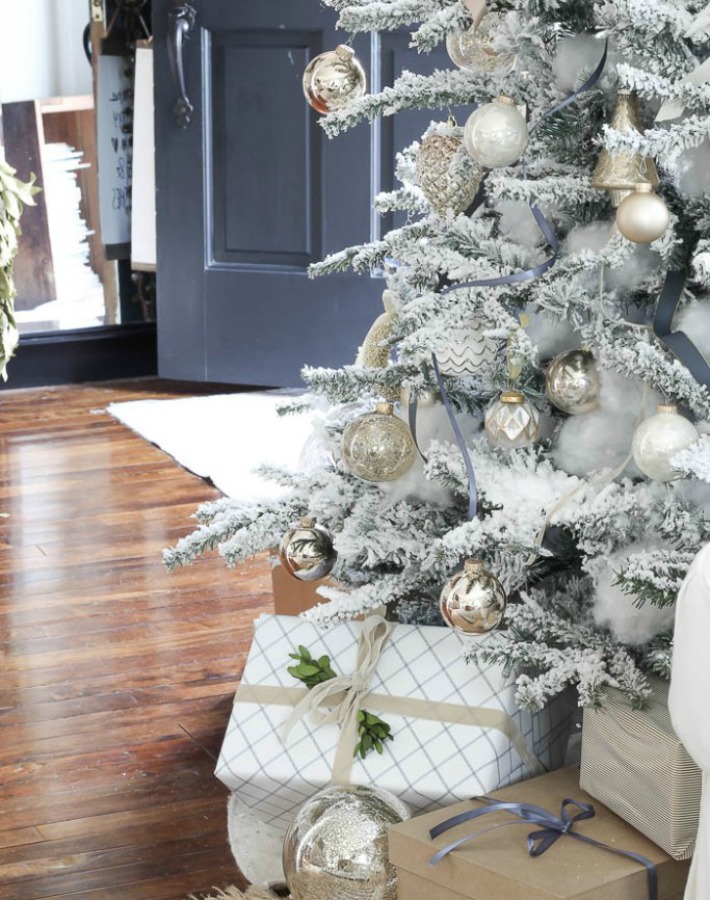 casa rustic-chic decorada para la navidad