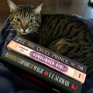 A most exciting haul for Pickles! Pickles with The Cruel Prince, Gunslinger Girl and A Darker Shade of Magic Exclusive Collector's Edition.