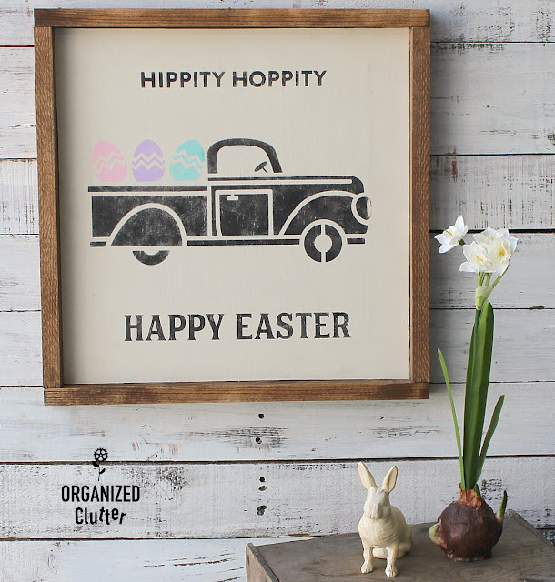 Easter Egg Pickup Truck Sign #stencil #Eastersign #Easterdecor #pickuptruck #Eastereggs