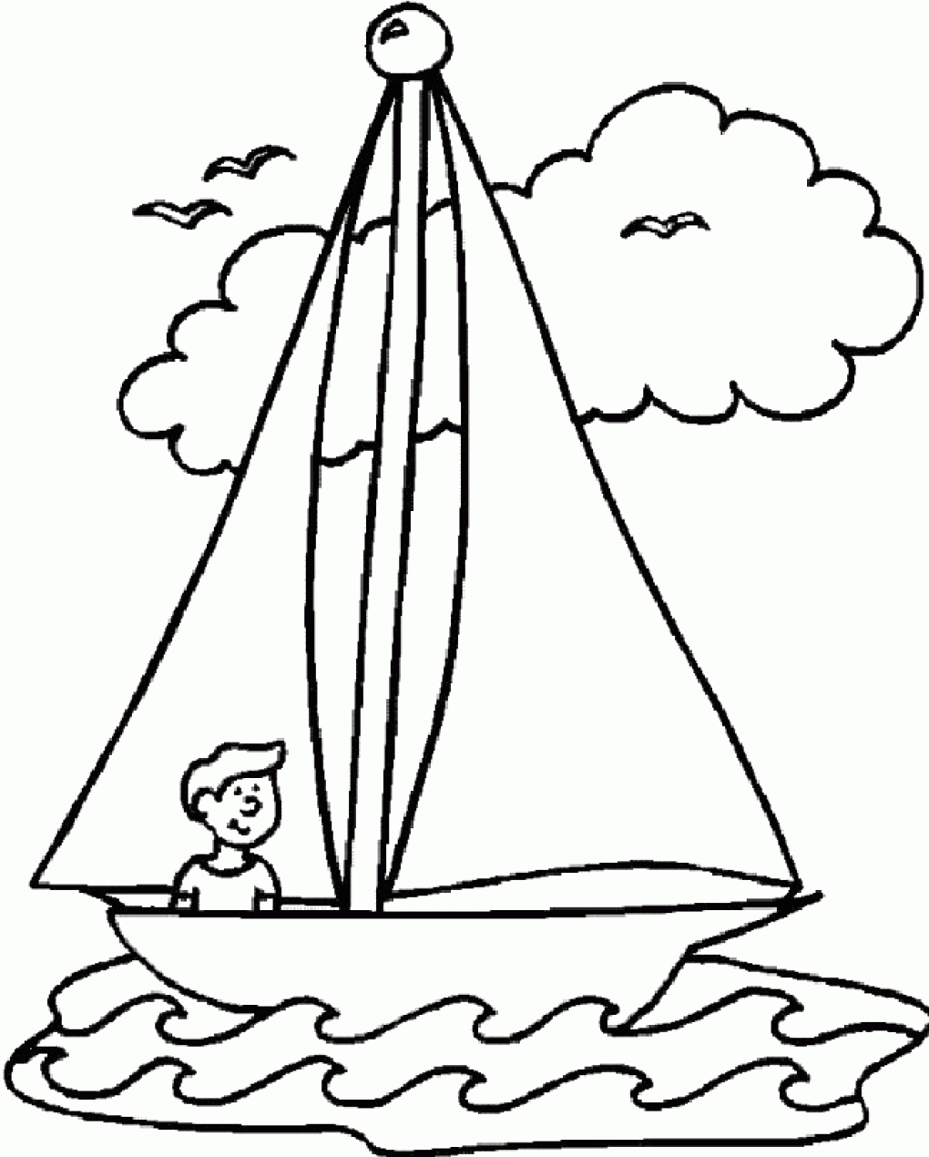 Transportation For Kids Coloring Pages: Boats Transportation Coloring Pages