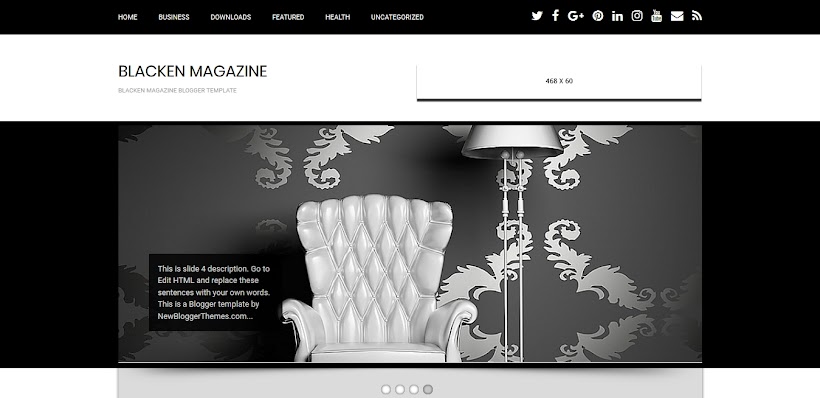 Blacken Magazine Free Blogger Template