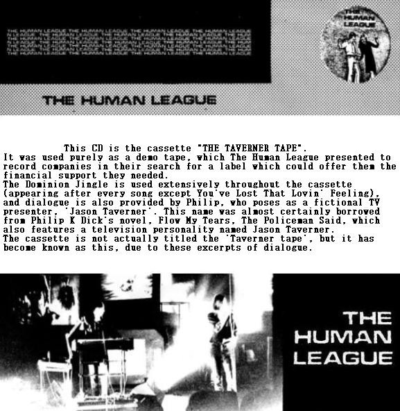 WET DREAMS THE HUMAN LEAGUE THE TAVERNER TAPE (NOT ON LABEL HUMAN