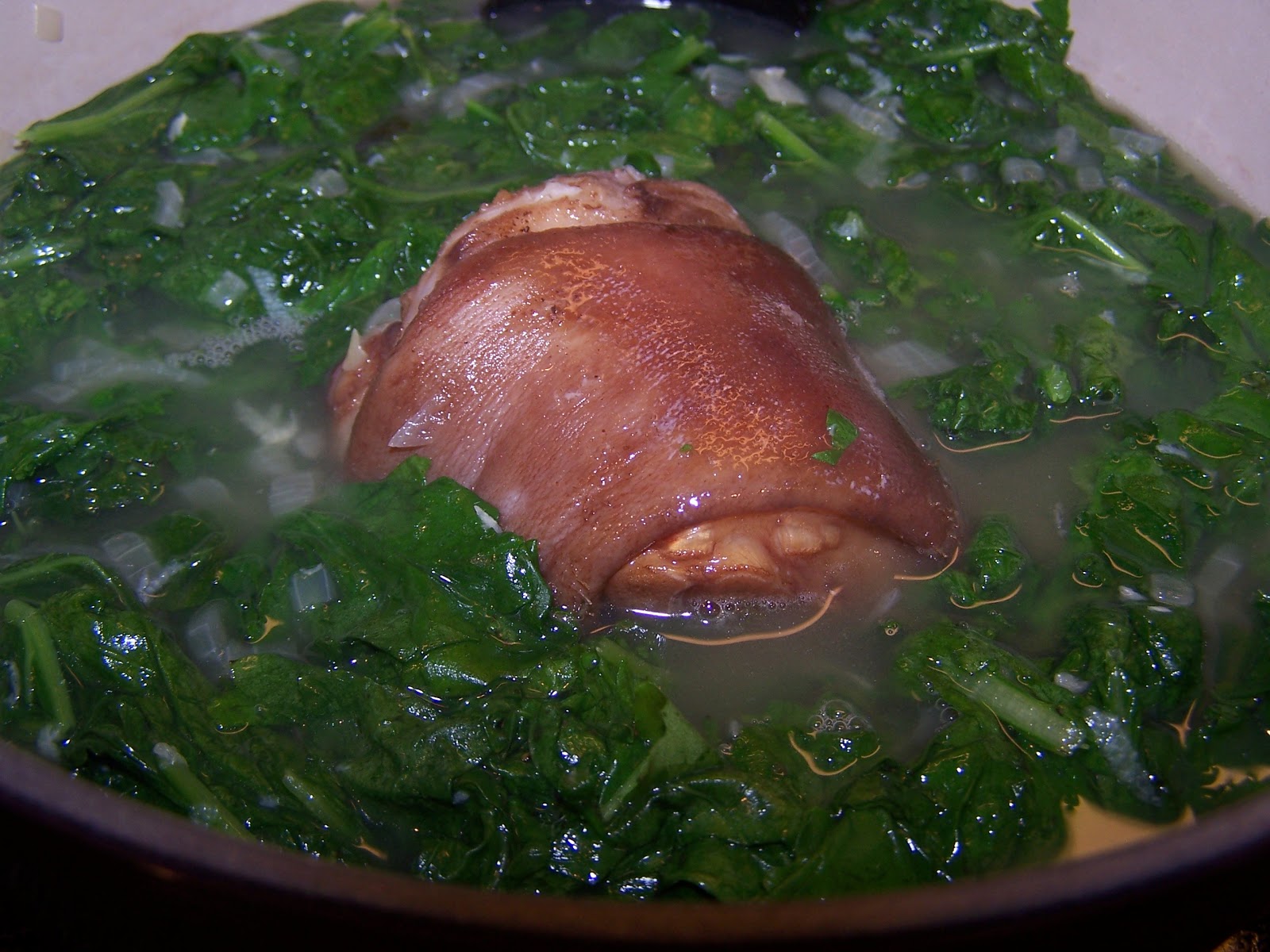 Fleur de Lolly Slow Cooked Kale with Smoked Ham Hock and Onions