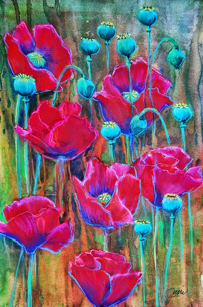 flores-modernas-acuarelas-fotos cuadros-de-flores-modernas-pintadas-en-acuarela
