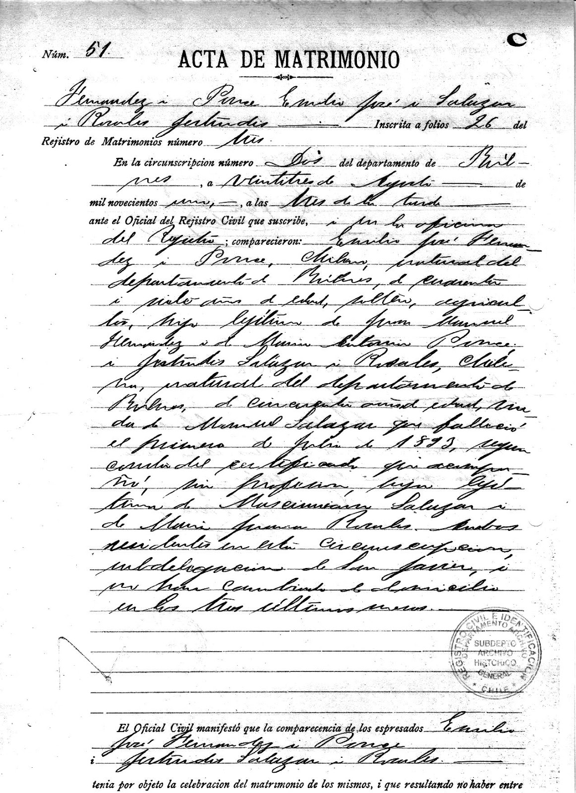 Acta De Matrimonio Civil