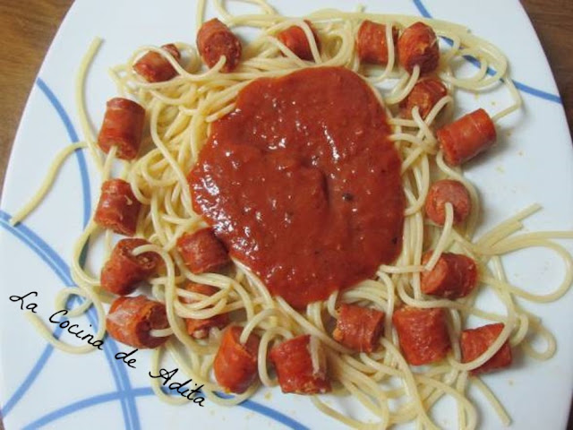 Espaguetis  con chistorra