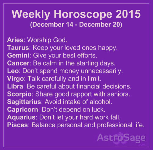 AstroSage Magazine: Weekly Horoscope (December 14 - December 20)