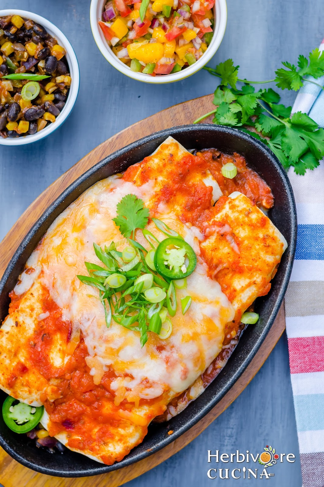 Herbivore Cucina 30 Minute Vegetarian Bean Enchilada
