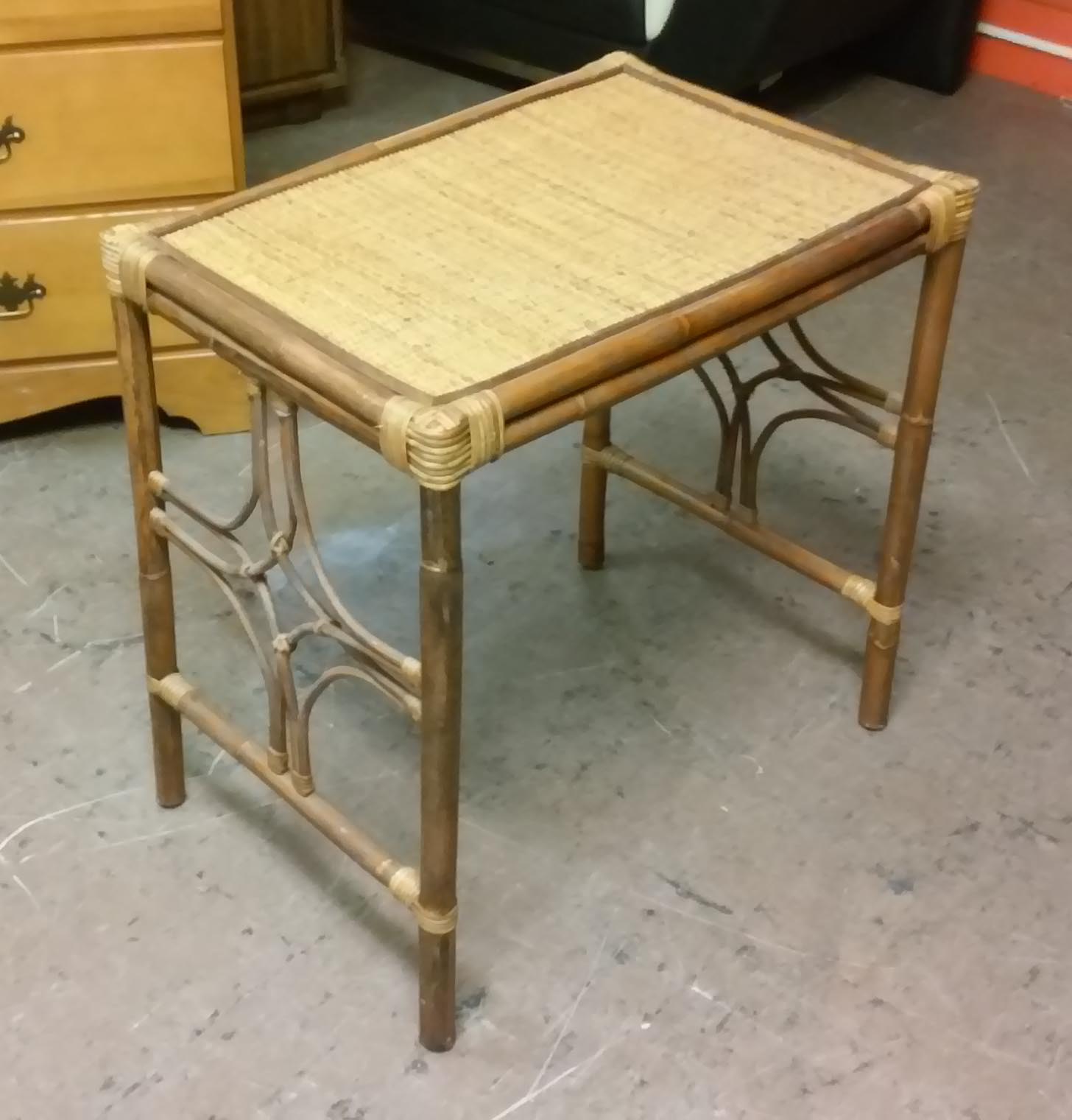 UHURU FURNITURE & COLLECTIBLES SOLD Indonesian Bamboo and Wicker End