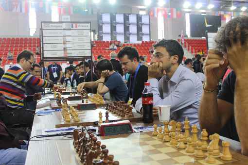 Lors de la ronde 7, La France bat la Hongrie à l'Olympiade d'échecs - Photo © Chess & Strategy