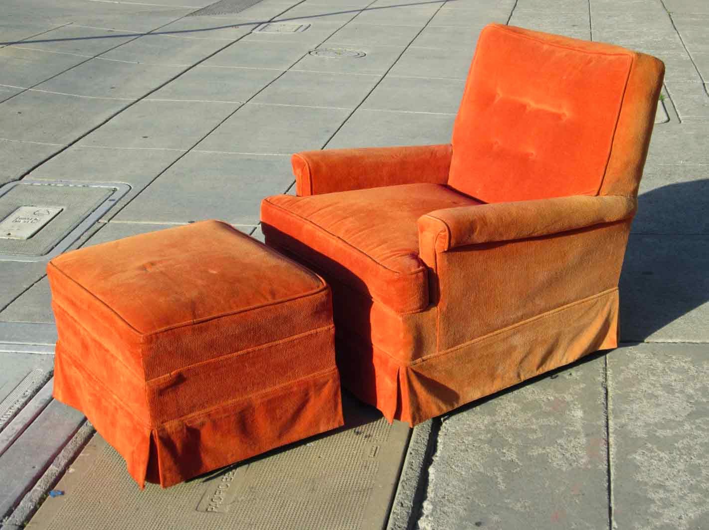 UHURU FURNITURE & COLLECTIBLES SOLD Vintage Orange Arm Chair and