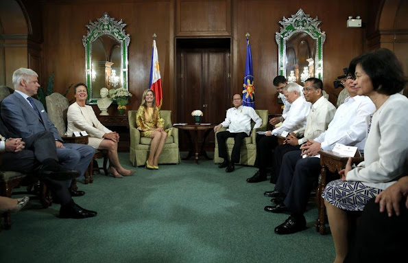 Queen Maxima of The Netherlands met with president Benigno S. Aquino at the Malacanang Palace 