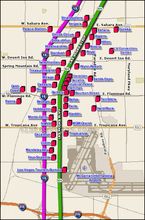 Map of Las Vegas Strip - Free Printable Maps