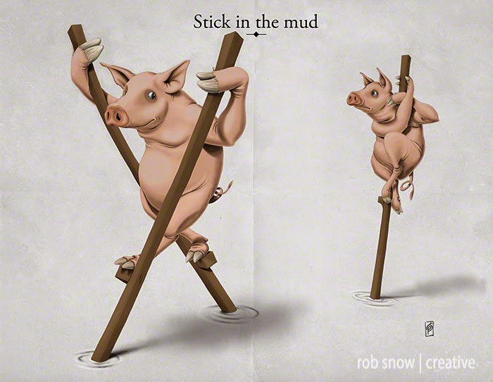 24-Stick-in-the-Mud-Rob-Snow-Animal-Illustrations-Play-on-Words-www-designstack-co