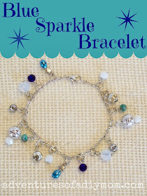 How to Make Blue Sparkle Earrings and Bracelet - Adventures of a DIY Mom