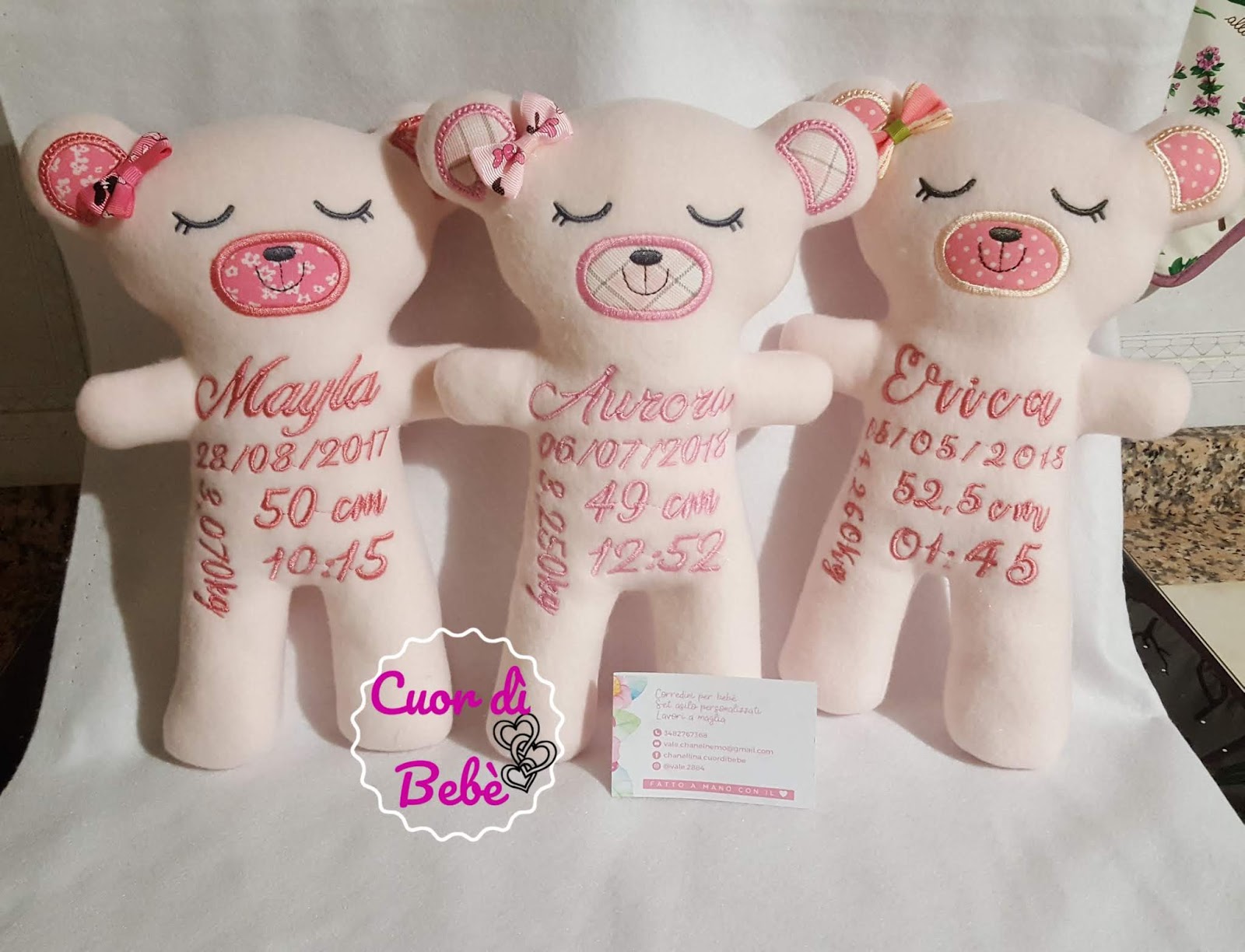 peluche personalizzati nascita