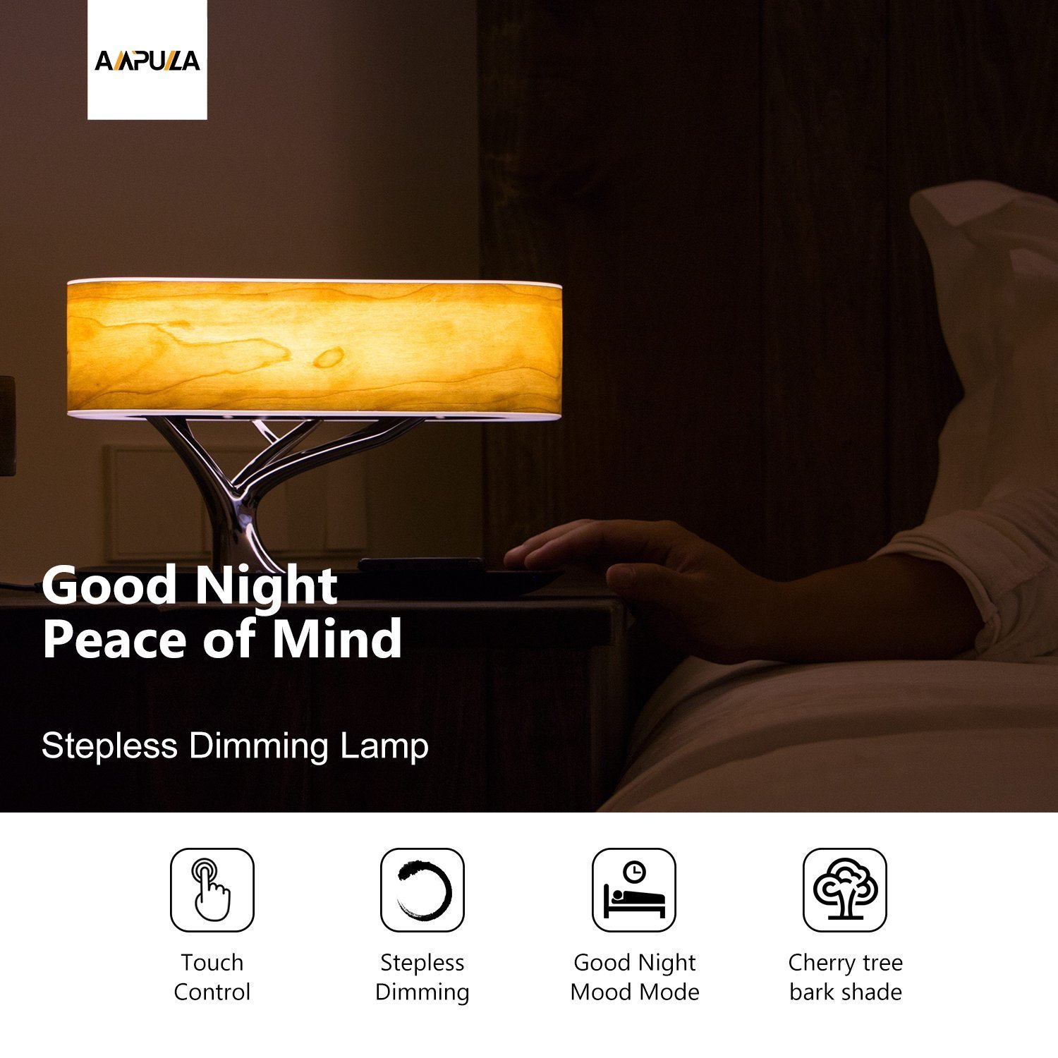 ampulla light of tree bedside lamp