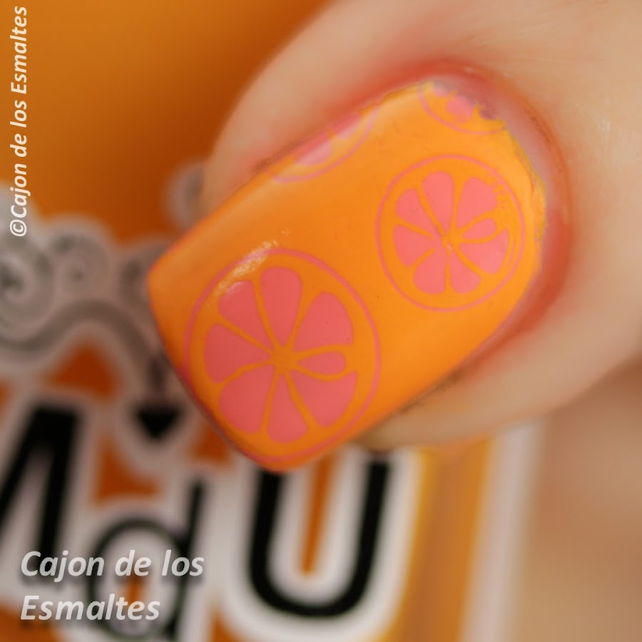 uñas naranja pomelo