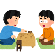 将棋の対局のイラスト（子供）