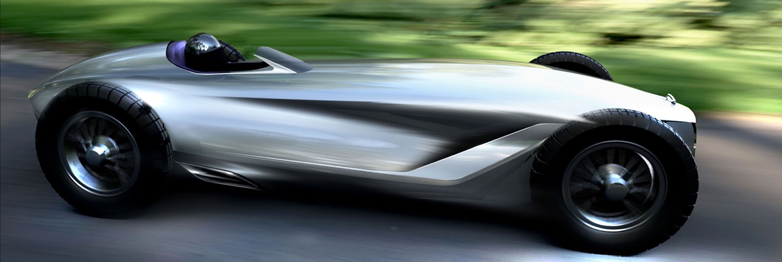 Infiniti Prototype 9 render, side view racing