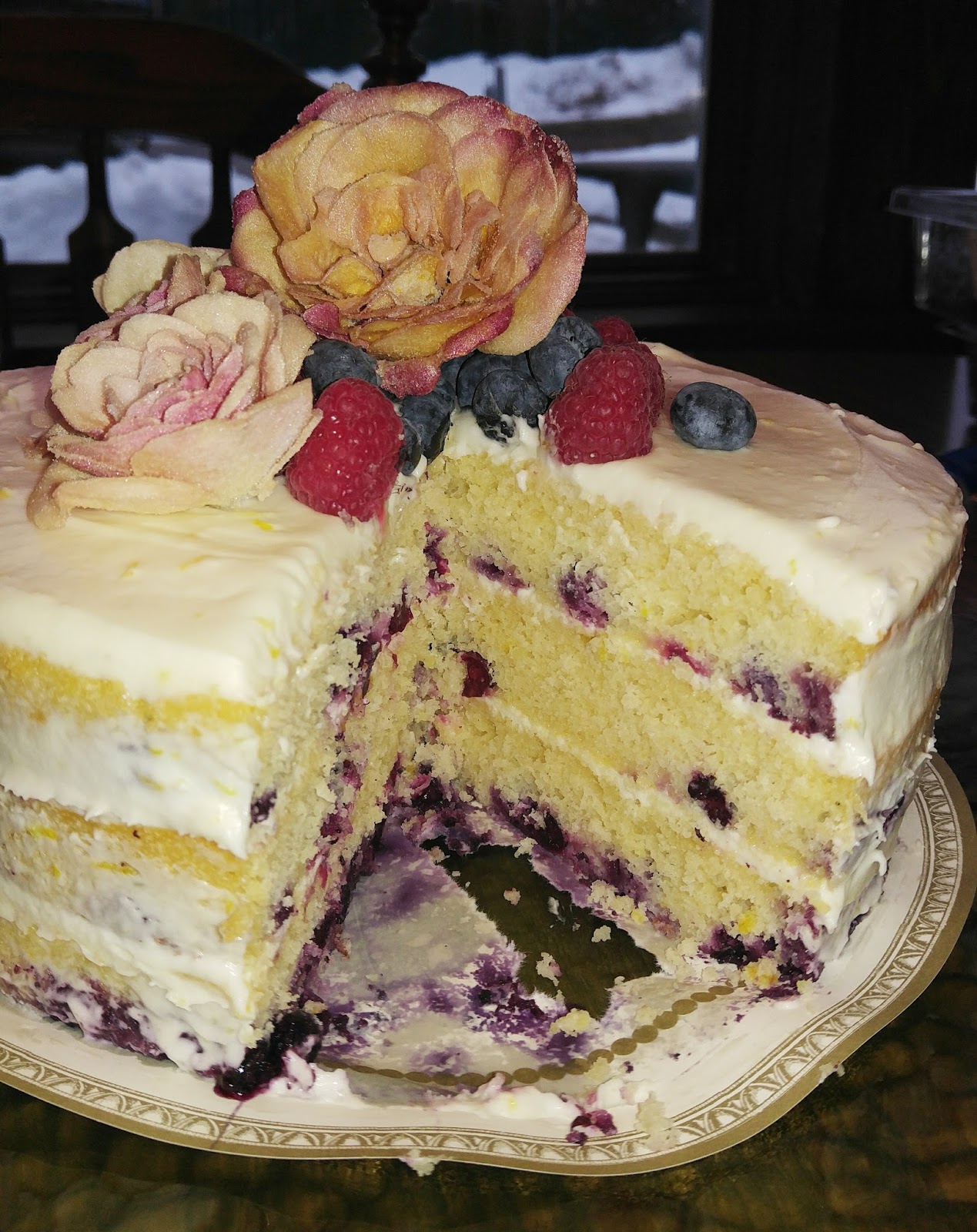 Rebecca S Amazing Creations Lemon Blueberry Naked Cake
