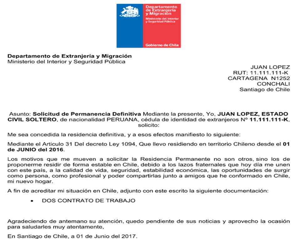 formato de carta de solicitud