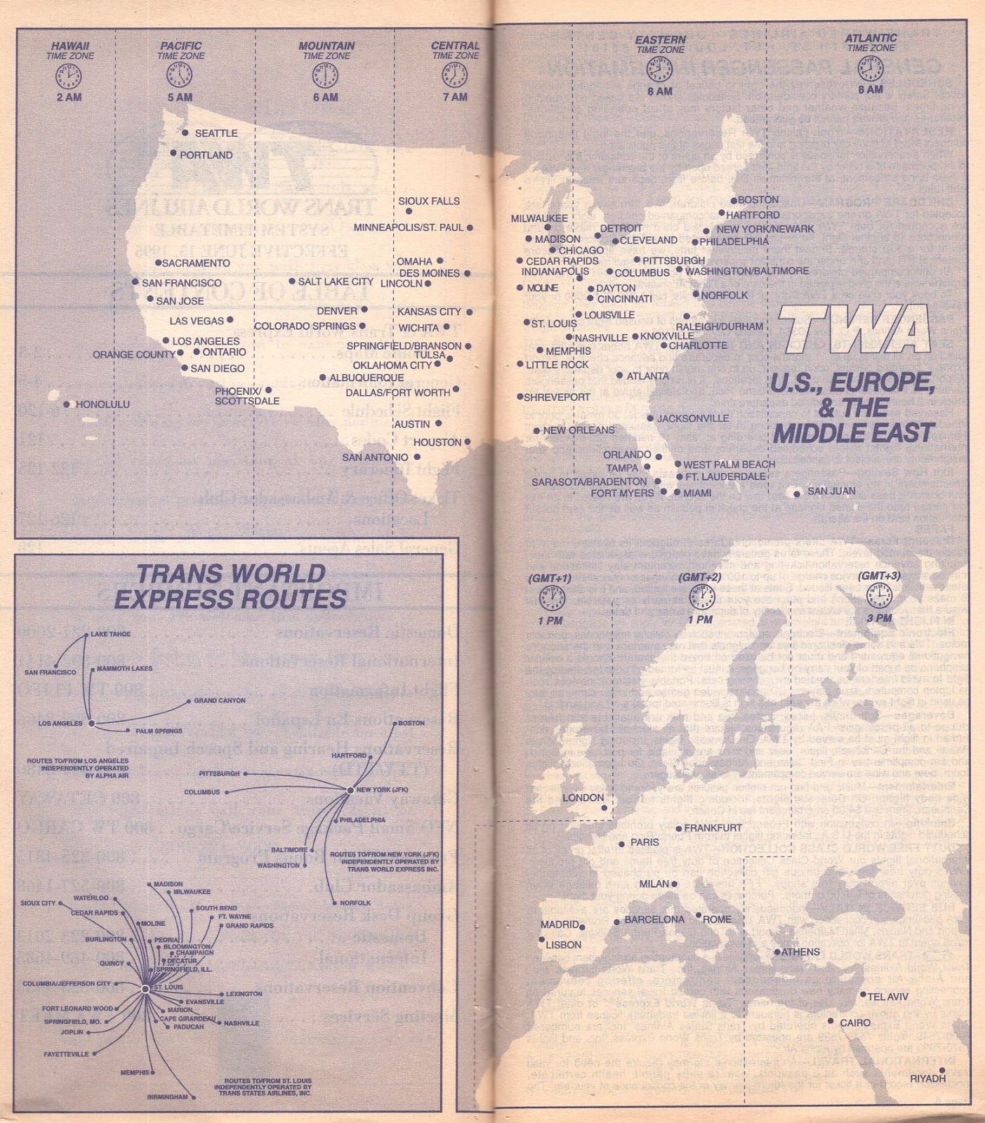 Airline memorabilia TWA Trans World Airlines (1995)