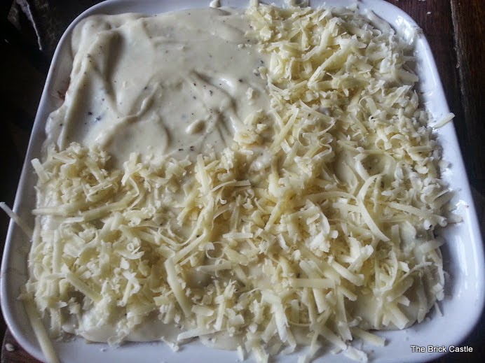 Quorn Lasagne ready to go in the oven 