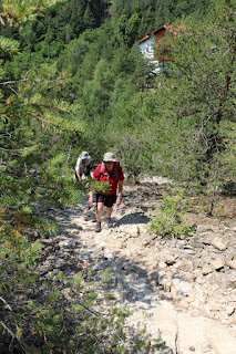 Climbing up the steep path Climbing up the steep path