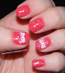 bow pink nails nail face becca