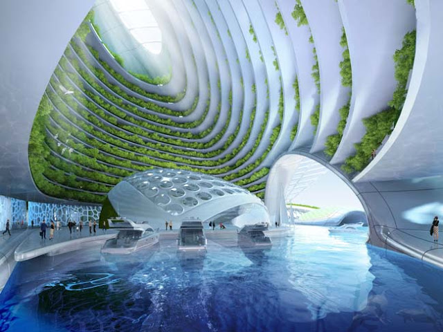 underwater building