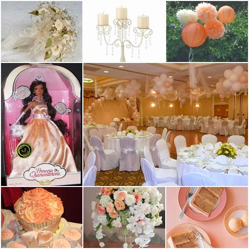 Peaches and Cream Sweet Fifteen Quinceanera Theme Quince Candles