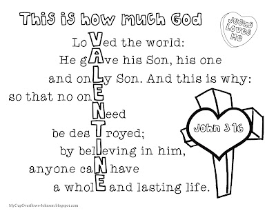 John 3:16 Valentine's Day coloring page